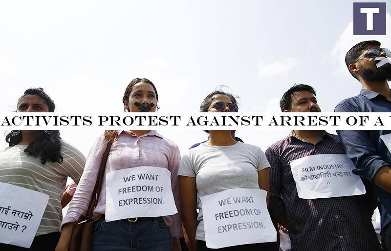 Activists protest against arrest of a YouTuber