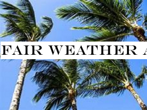 Fair weather and gusty winds