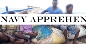 Navy apprehends 06 Indian nationals with2379kg of beedi leaves in Sri Lankan waters