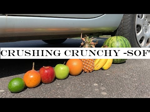 Crushing Crunchy -Soft Things by Car! - EXPERIMENT: FRUITS VS CAR