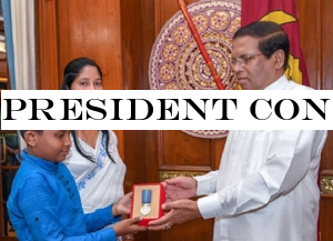 President confers Veerodhara Vibushana medals on two war heroes