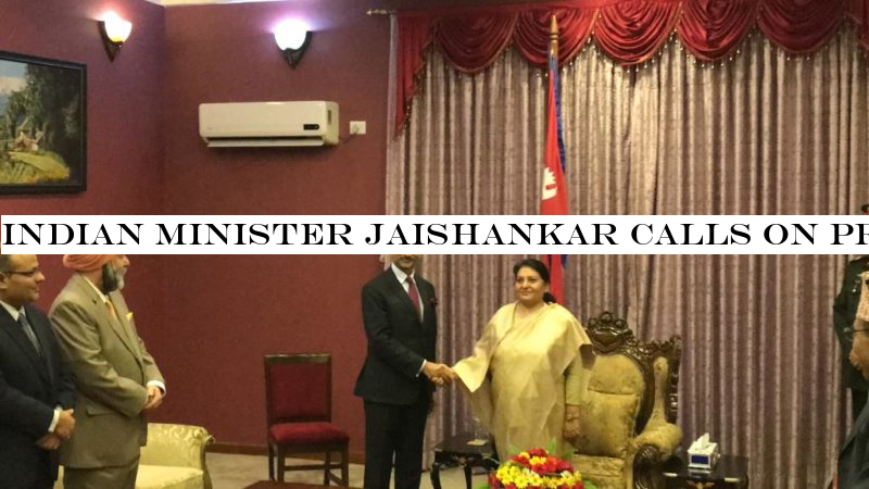 Indian Minister Jaishankar calls on Prez Bhandari