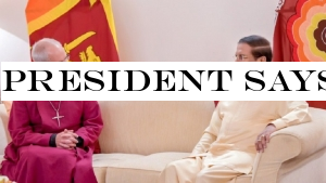 President says Archbishopvisit is blessing for Sri Lanka