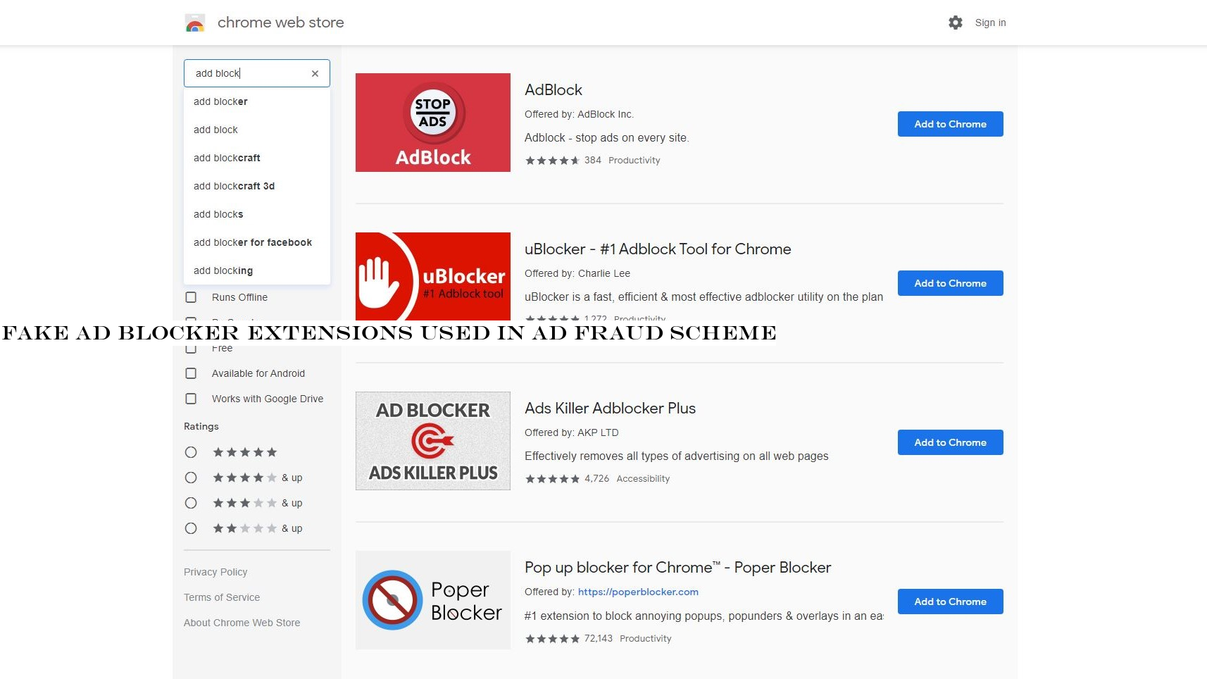 Fake ad blocker extensions used in ad fraud scheme