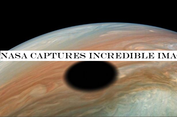 NASA captures incredible image of moon shadow on Jupiter during solar eclipse