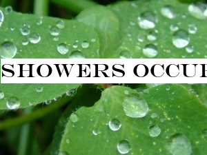 Showers occur at the South