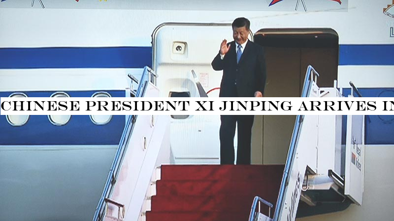 Chinese President Xi Jinping arrives in Kathmandu