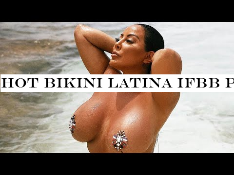 Hot Bikini Latina IFBB Pro Bathing in Waterfall