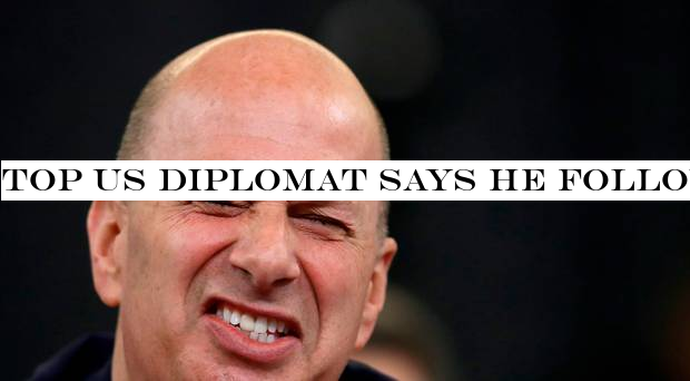 Top US diplomat says he followed Donald Trump's 'orders' on pressuring Ukraine