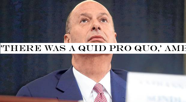 'There was a quid pro quo,' ambassador tells inquiry