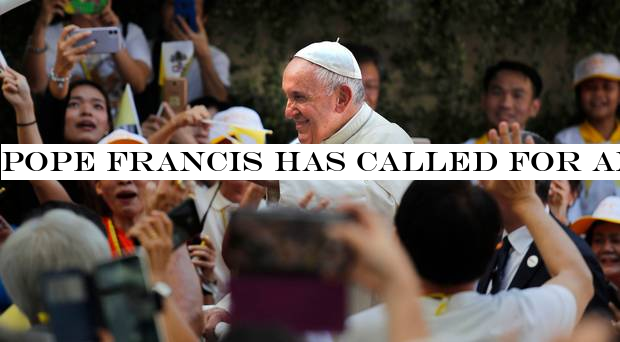 Pope Francis has called for an end to human trafficking as he visits major trafficking destinations in Asia