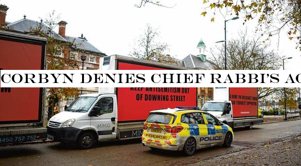 Corbyn denies chief rabbi's accusation of anti-Semitism