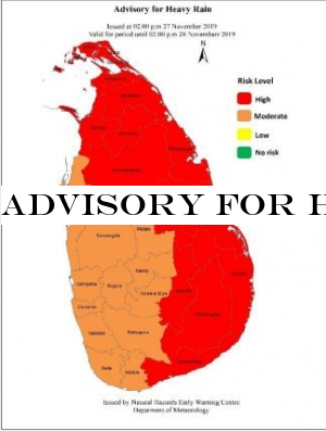 Advisory for Heavy Rain