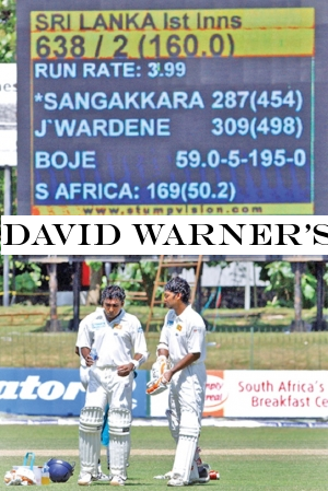 David Warnertriple century was a giant feat in a dull game