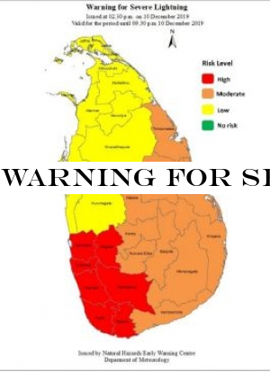 Warning for Severe Lightning and Rain