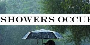 Showers occur at several places