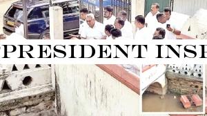 PRESIDENT INSPECTS RENOVATION WORK OF HISTORIC MOAT