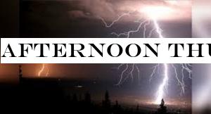 Afternoon thundershowers occur today