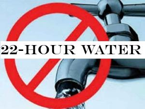 22-hour Water cut tomorrow