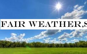 Fair weather,showers and winds