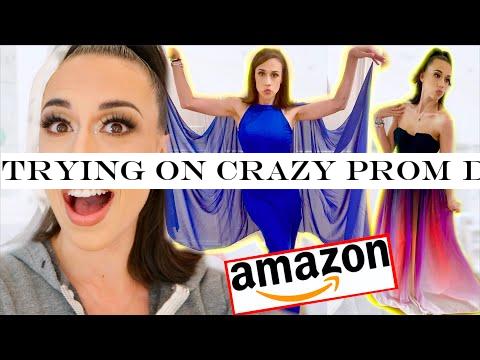 TRYING ON CRAZY PROM DRESSES FROM AMAZON!