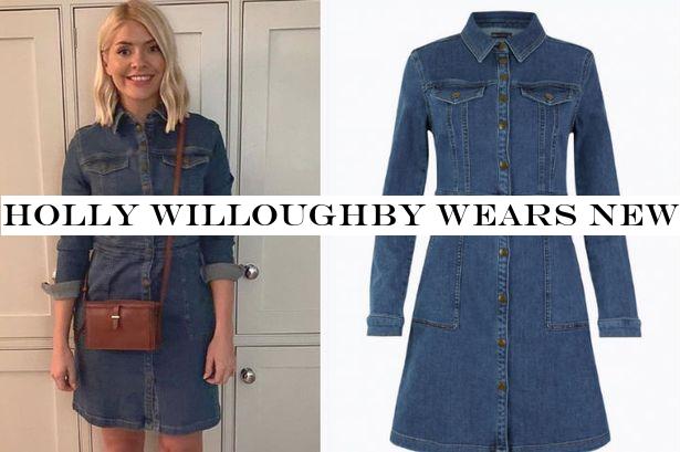 Holly Willoughby wears new M S denim collection dress and itonline now