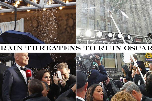Rain threatens to ruin Oscars 2020 as crews desperately try to keep stars dry