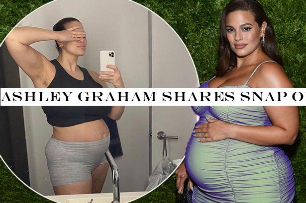 Ashley Graham shares snap of post-baby body as she strips to underwear weeks after birth