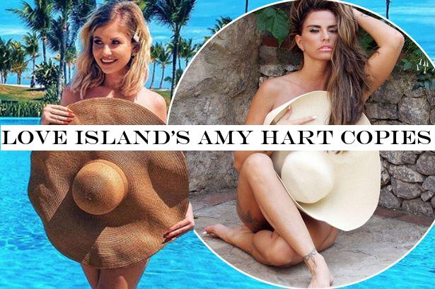 Love Island's Amy Hart copies Katie Price as she poses nude in nothing but a hat