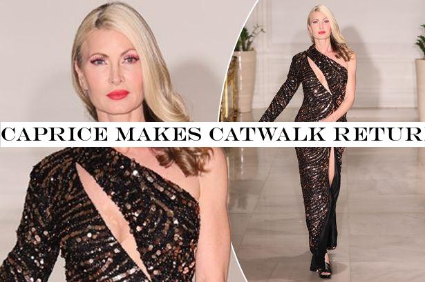 Caprice makes catwalk return after a decade following 'difficult' Dancing On Ice exit