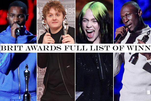 BRIT Awards full list of winners: Lewis Capaldi, Stormzy and Billie Eilish scoop gongs