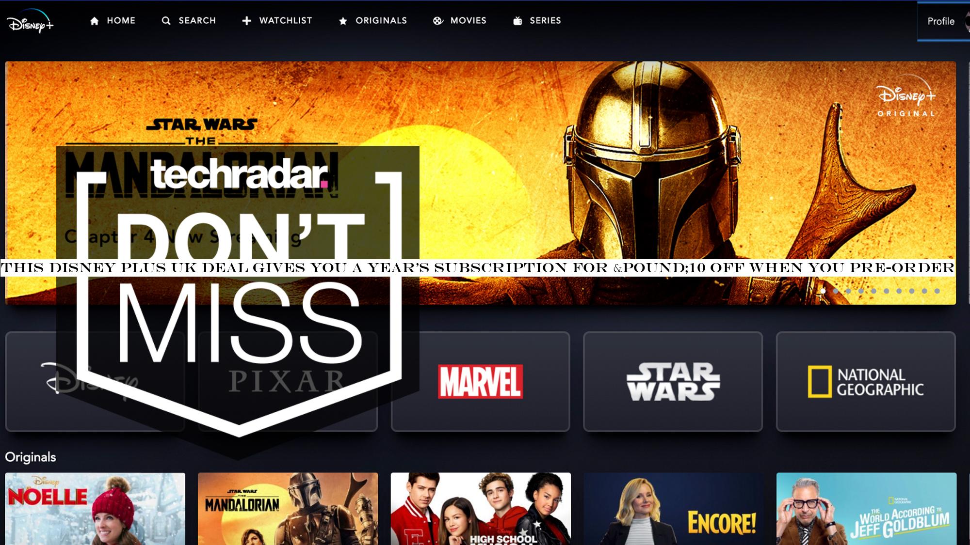 This Disney Plus UK deal gives you a year's subscription for £10 off when you pre-order