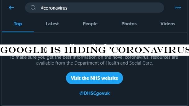 Coronavirus warning on Twitter