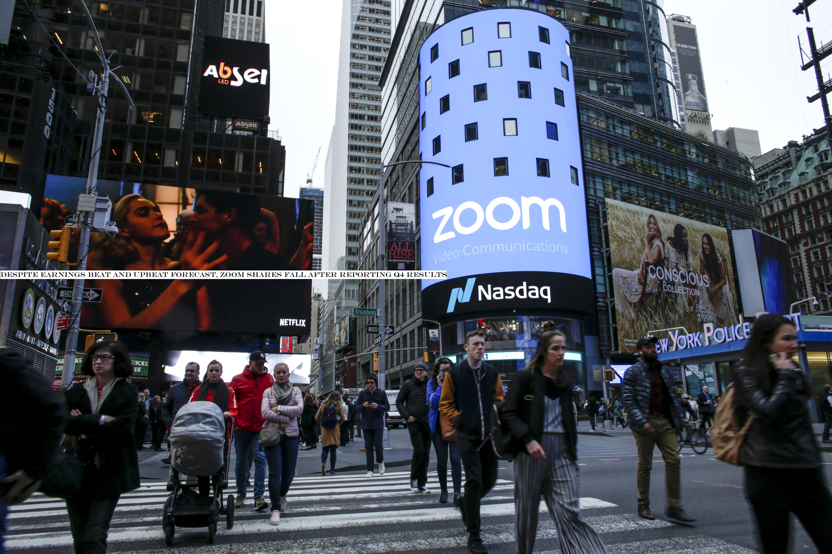 Despite earnings beat and upbeat forecast, Zoom shares fall after reporting Q4 results