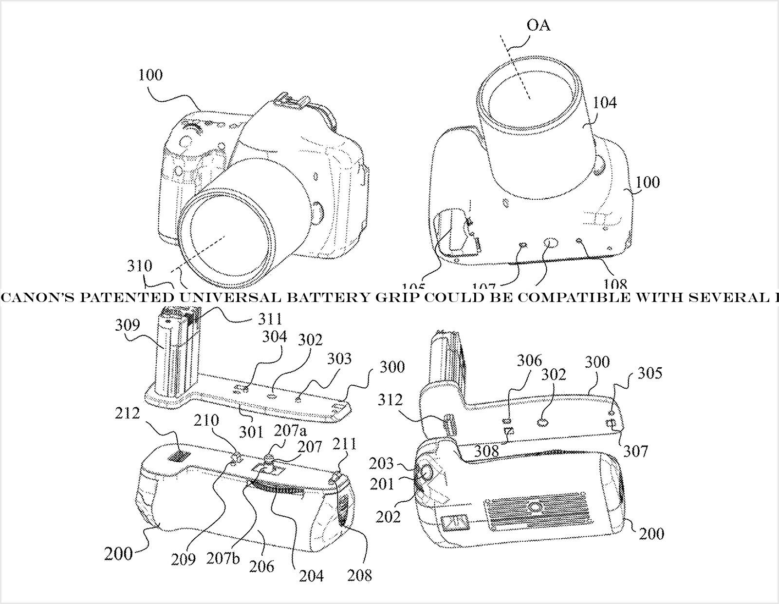 Canon's patented universal battery grip could be compatible with several bodies