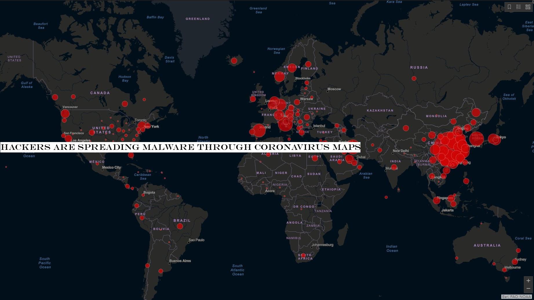 Hackers are spreading malware through coronavirus maps