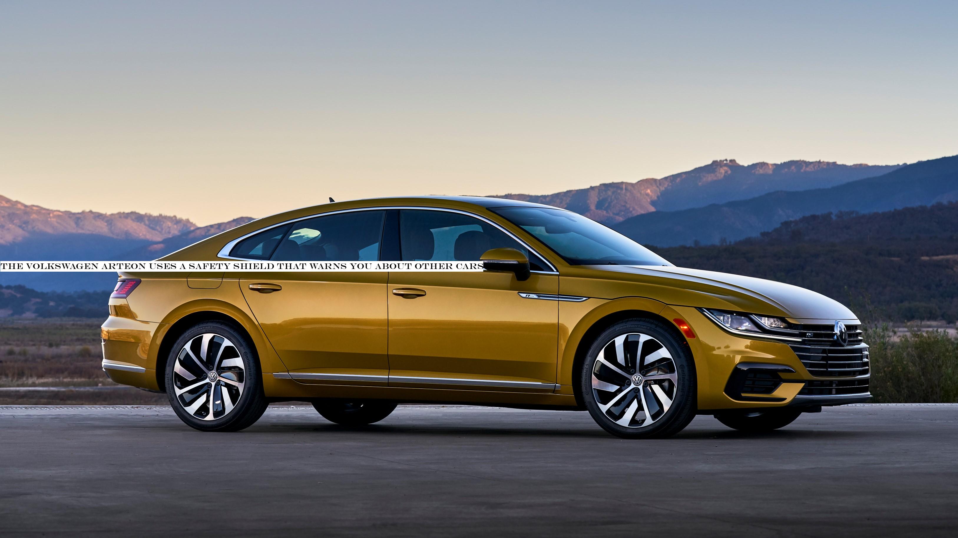 The Volkswagen Arteon uses a safety shield that warns you about other cars
