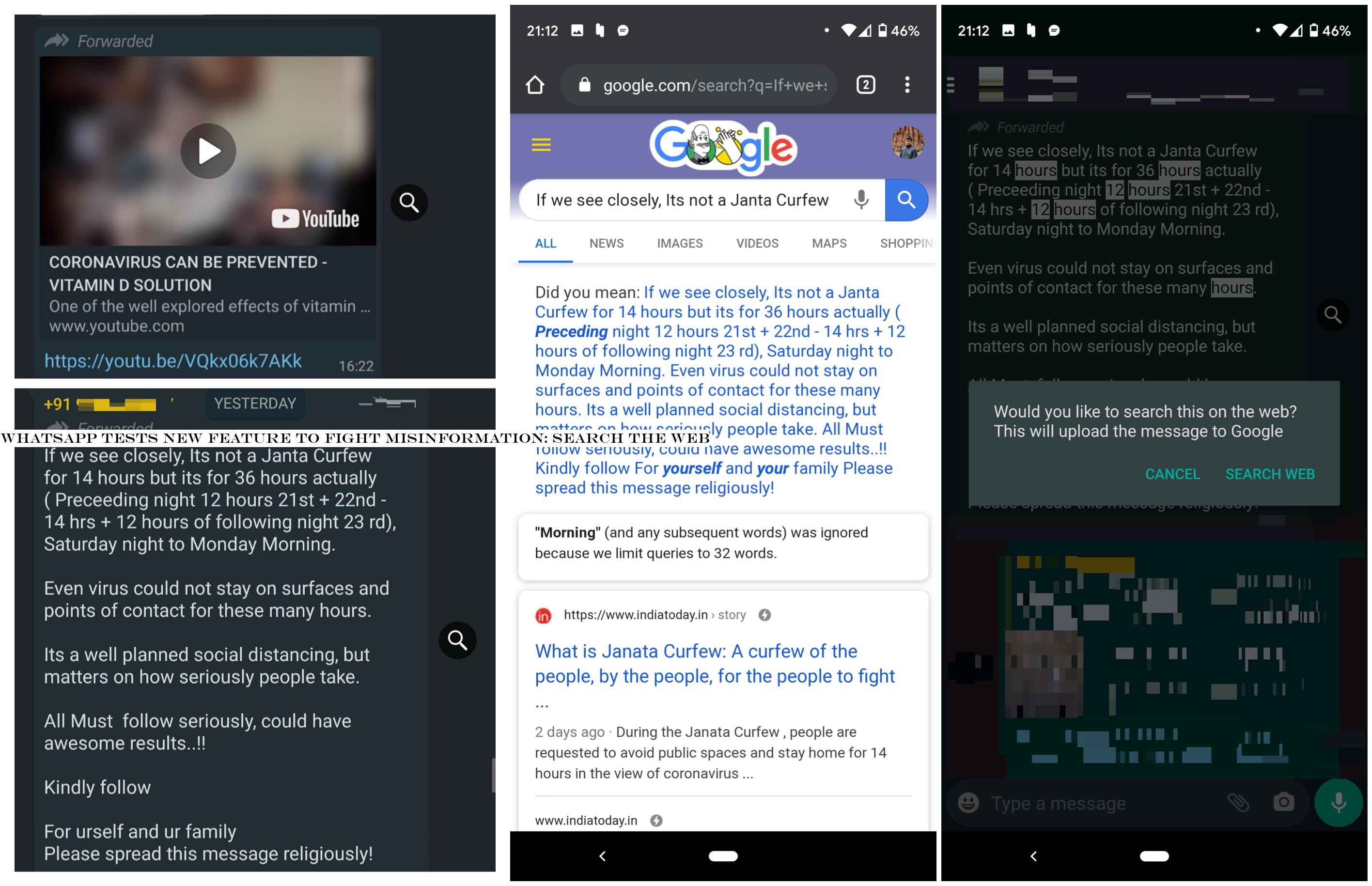 WhatsApp tests new feature to fight misinformation: Search the web