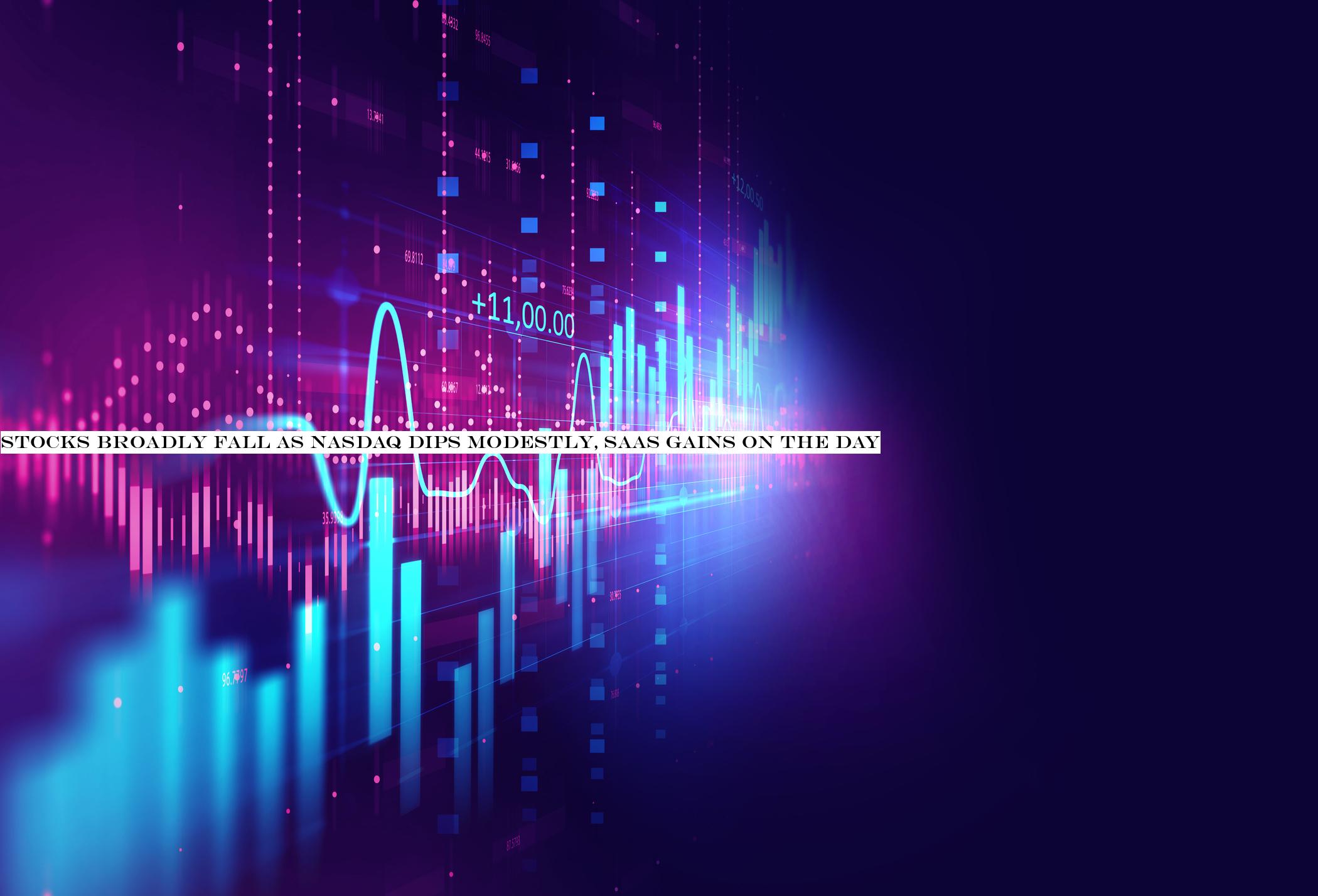 Stocks broadly fall as Nasdaq dips modestly, SaaS gains on the day