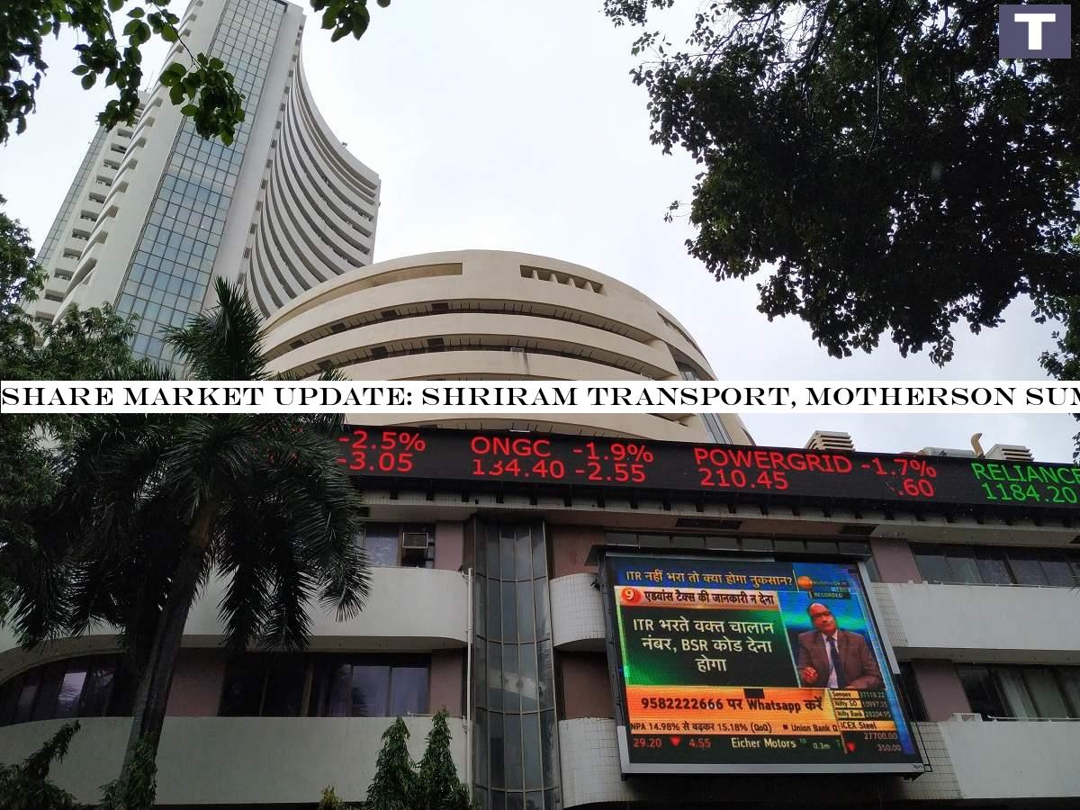 Share market update: Shriram Transport, Motherson Sumi among top losers on BSE