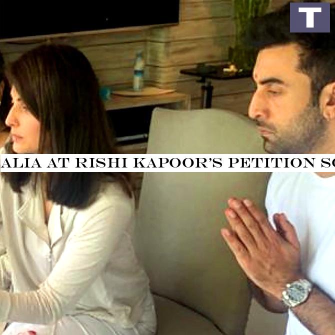Alia at Rishi Kapoor's prayer service
