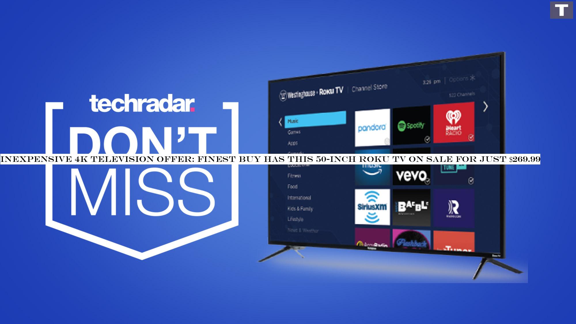 Cheap 4K TV deal: Best Buy has this 50-inch Roku TV on sale for just $269.99
