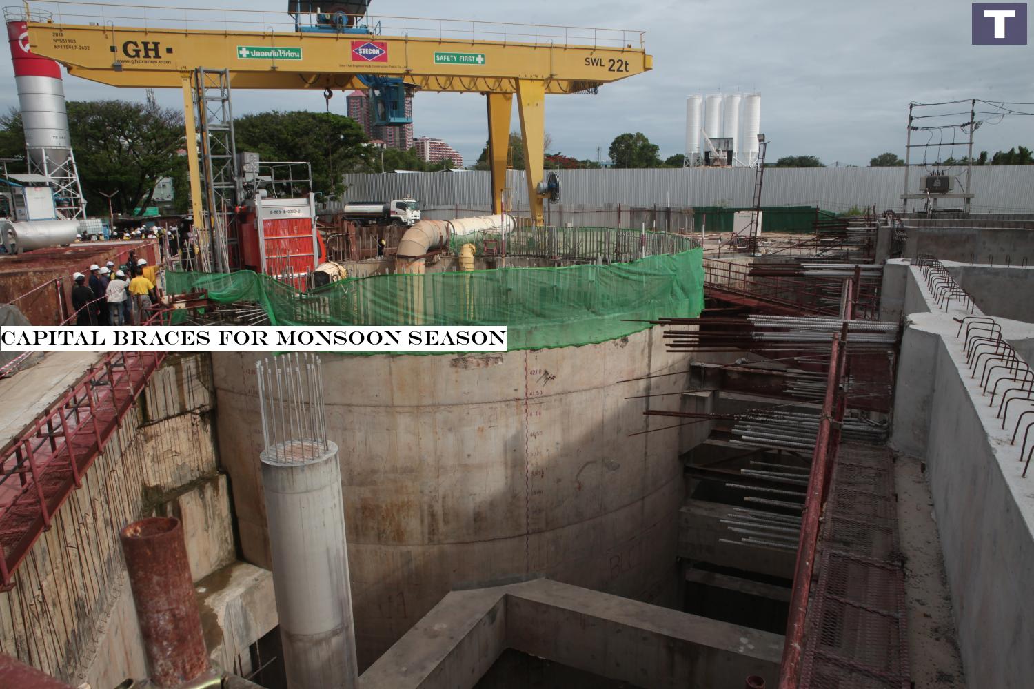 Scheduled for completion this year, the construction of Bung Nong Bon tunnel in Bangkok's Bang Na district will improve the flood drainage capacity in the districts of Prawet, Bang Na, Phra Khanong and Suan Luang.â-#128;-#137;(Photo by Apichart Jinakul) Capital braces for monsoon season