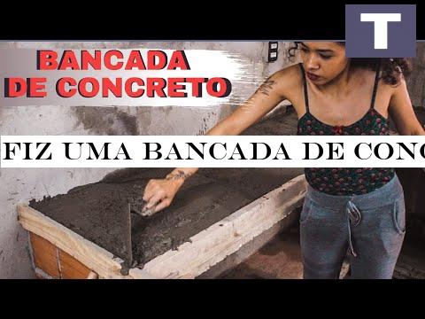 Fiz uma bancada de concreto para a minha casa nova!