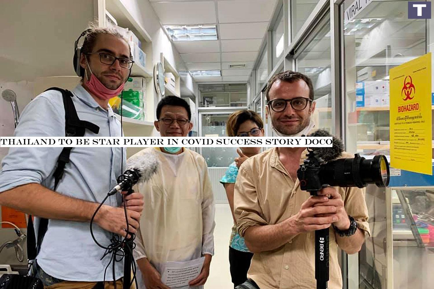 A film crew at the National Institute of Health. The institute director has announced the World Health Organisation is making a documentary about the success of Thailand and New Zealand in containing Covid-19.â-#128;-#137;(Photo: Jackky Ball Facebook) Thailand to be star player in Covid success story doco