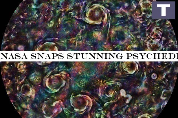 NASA snaps stunning psychedelic photo of swirling cyclones on Jupiter