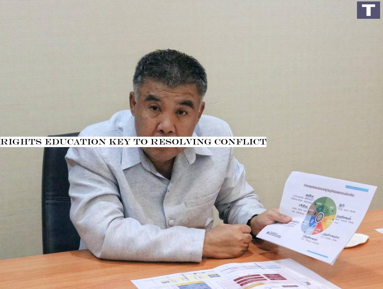 Ruangsak Suwaree, the Department of Rights and Liberties Protection director-general Rights education key to resolving conflict