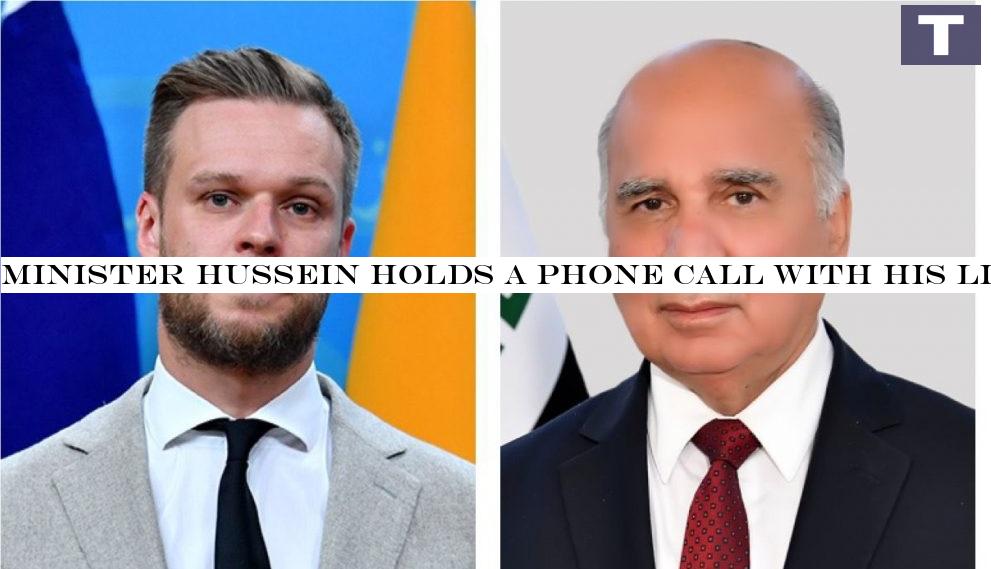 Minister Hussein holds a phone call with his Lithuanian counterpart