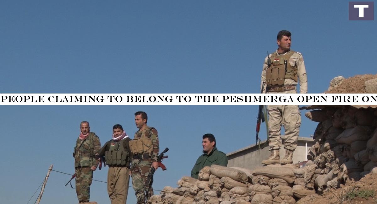 People claiming to belong to the Peshmerga open fire on a security point