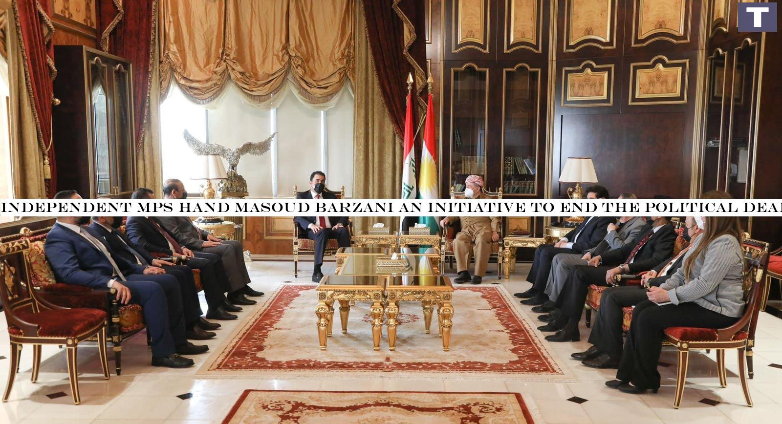 Independent MPs hand Masoud Barzani an initiative to end the political deadlock in Iraq